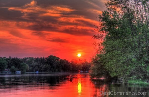 Sunset Reflection Water Lake