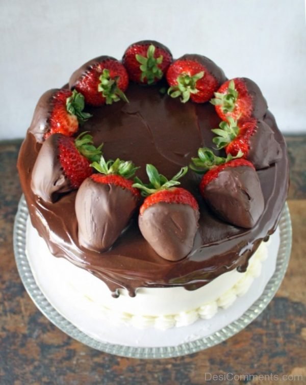 Tasty Chocolate With Stawberry Cake