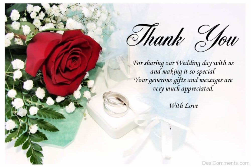 Thank You For Sharing Our Wedding Day With Us DesiComments