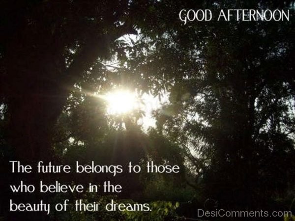 The Future Belongs TO THose Who Believe In THe Beauty Of THeir Dreams