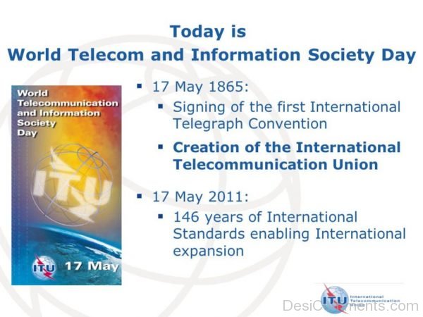 Today Is World Telecom And Information Society Day