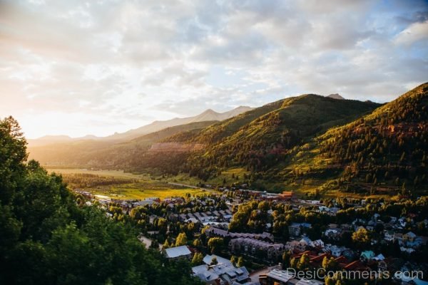 Village Hills Bright Sky Nature Town