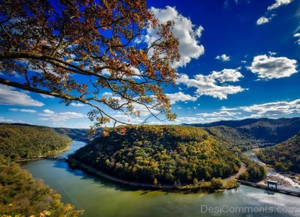 West Virginia Horseshoe Bend River New River Fall