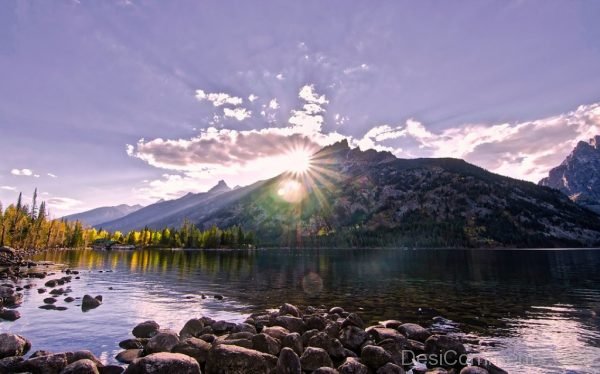 Wyoming Landscape Mountains Lake