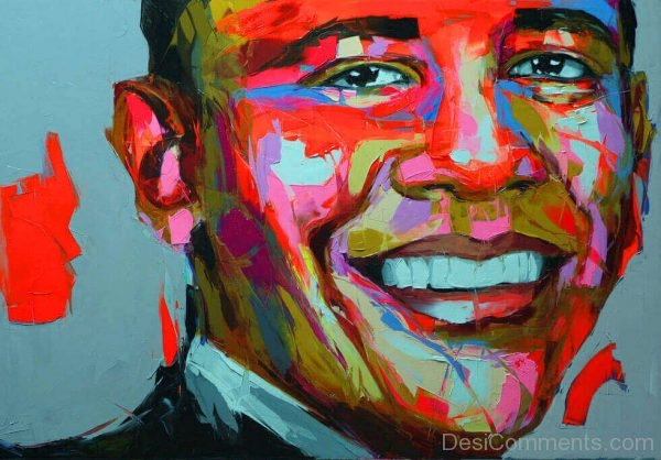 Barak Obama Vibrant Knife Painting