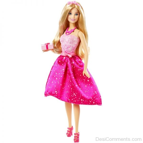 Barbie Doll Holding Gift