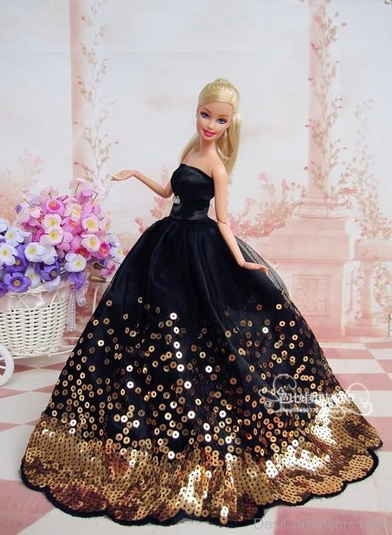 Barbie Doll Wearing Black Dress