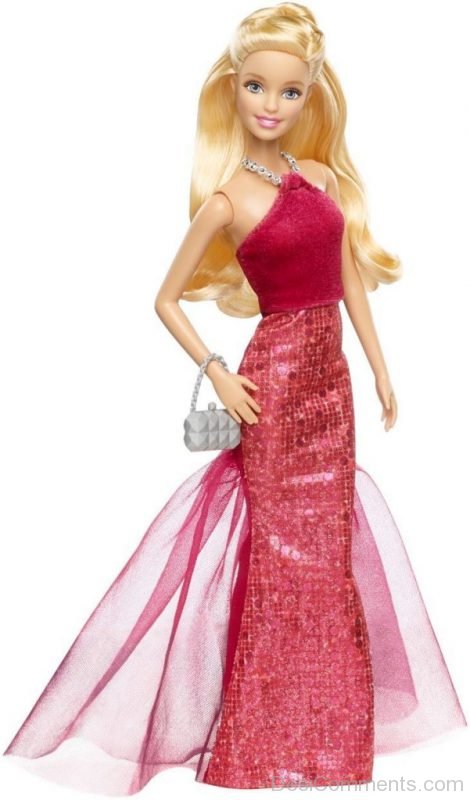 Barbie Doll With Red Halter Gown