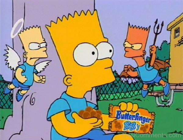 Bart simpson Holding Butterfinger