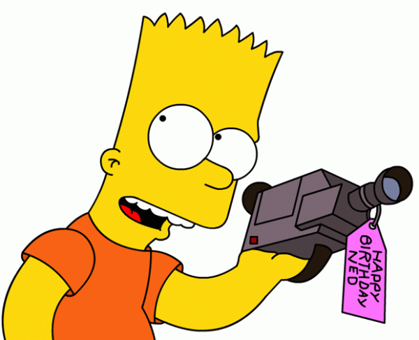 Bart simpson Holding Camera