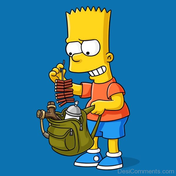 Bart simpson Holding Crackers