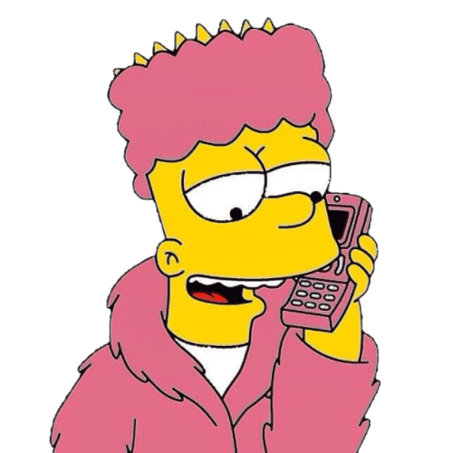 Bart simpson Holding Phone - DesiComments.com