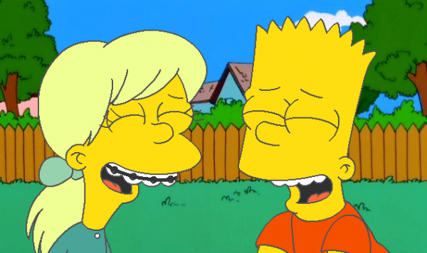 Bart simpson Laughing With Friend