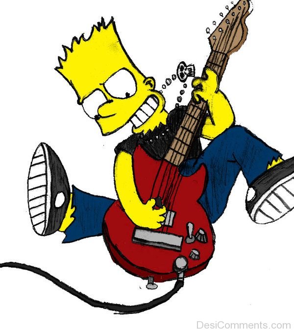 Bart simpson Playing Guitar
