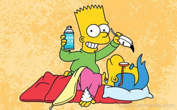 Bart Simpson Sitting on Friend