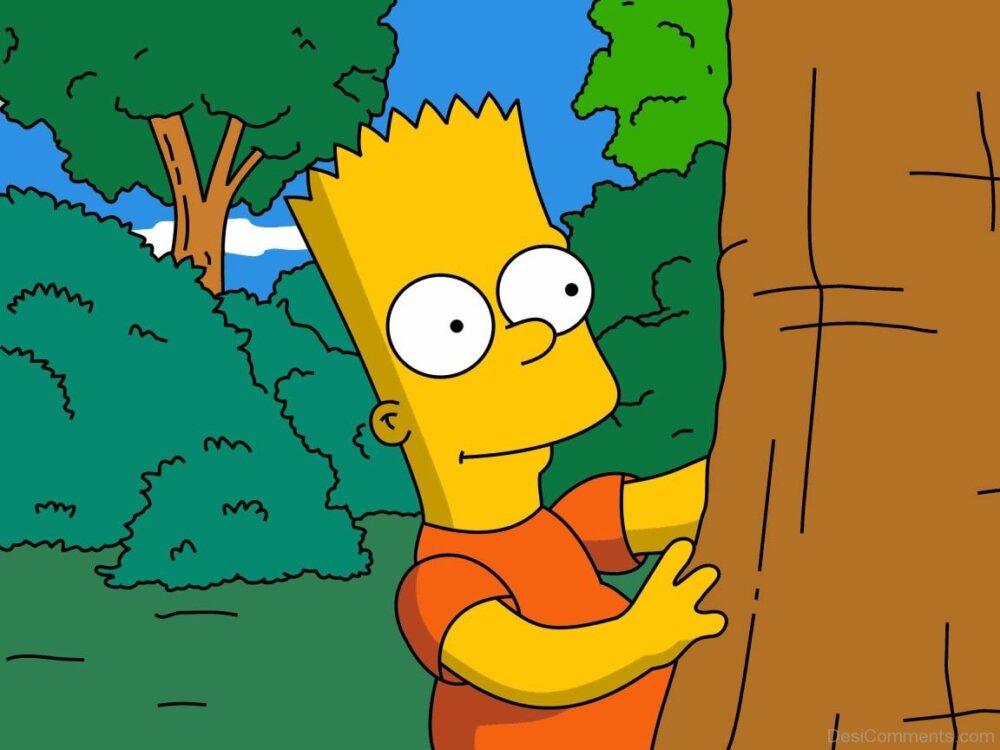 Bart simpson Standing In Garden