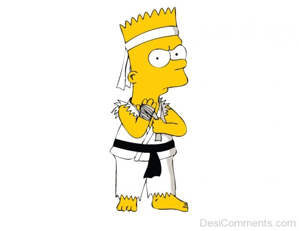 Bart simpson Wearing Karate Dress
