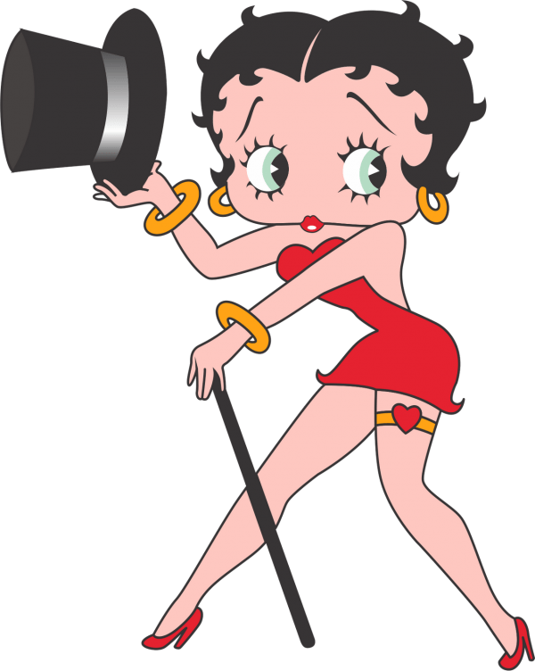 Betty Boop Holding Black Hat