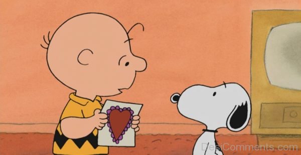 Charlie Brown Holding Card