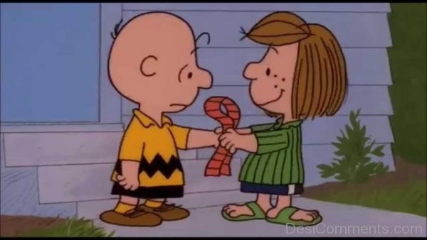 Charlie Brown Holding Friend Hand