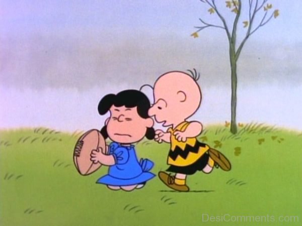 Charlie Brown Running With Friend