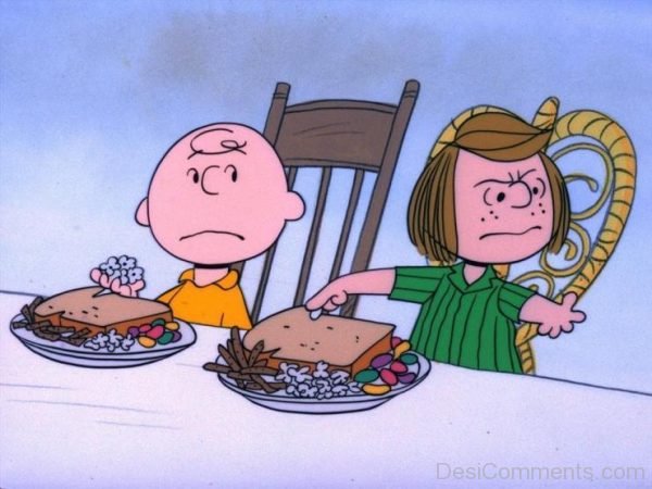 Charlie Brown Sitting On Chair with Friend