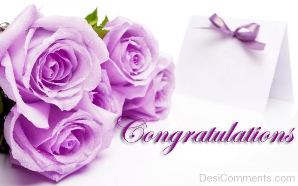 Congratulations With Pink Rose