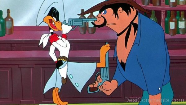 Daffy Duck Holding Gun