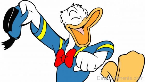 Donald Duck Holding Cap