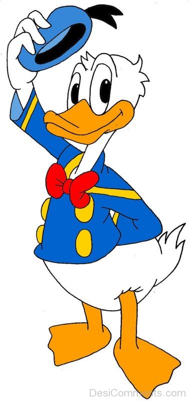Donald Duck Holding Cap