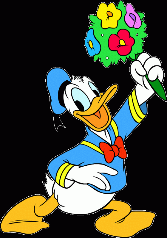 Donald Duck Holding Flower