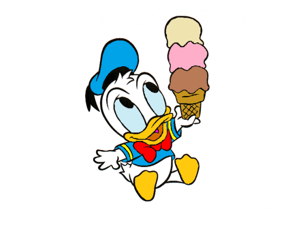 Donald Duck Holding Ice Cream