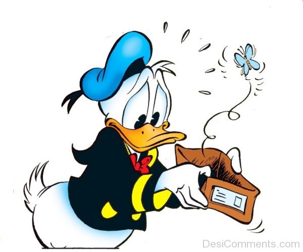 Donald Duck Holding Purse