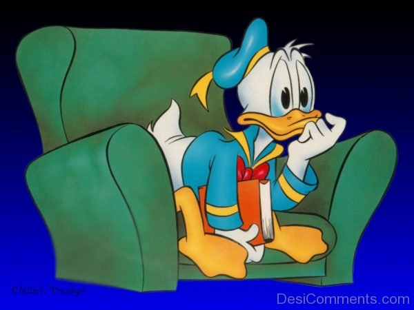 Donald Duck Sitting On Sofa