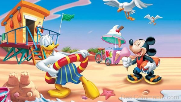 Donald Duck With Micky Mouse Image