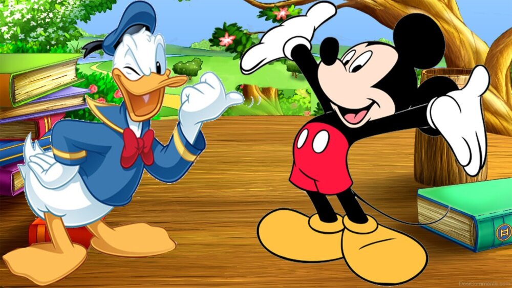 Donald Duck With Micky Mouse.