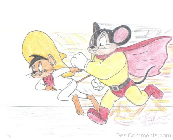 Drawing Of Mighty Mouse