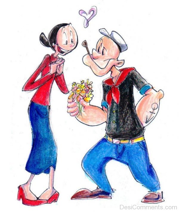 Drawing Of Olive Oyl And Popeya