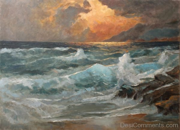Eventide Sea And Waves Oil Paintings