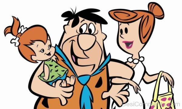 Fred Flinstone Holding Baby