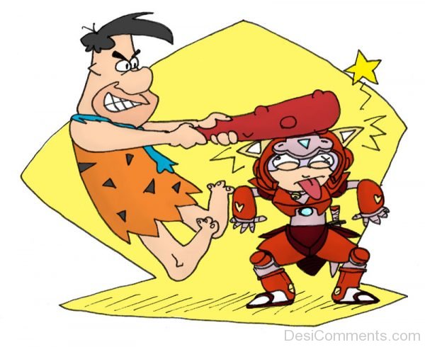 Fred Flintstone Beating Friend