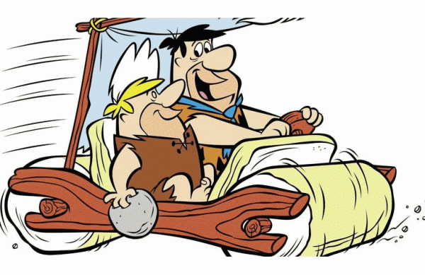 Fred Flintstone Sitting With Friend