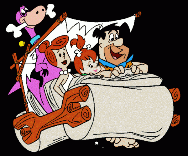 Fred Flintstone With His Family