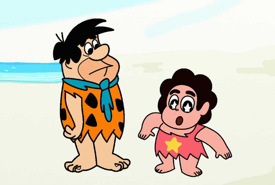 Fred Flintstone with Baby.