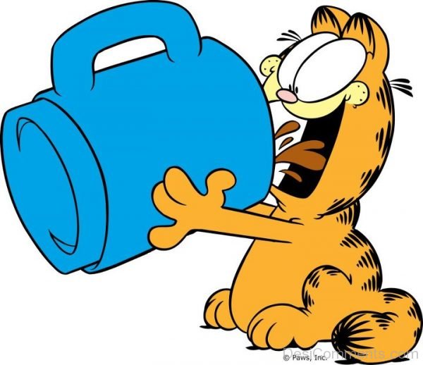 Garfield Drinking Coffee