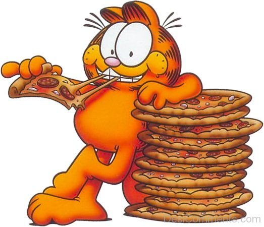 Garfield Eating Pizza Image