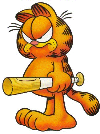 Garfield Holding Baseball