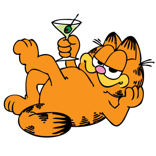 Garfield Holding Glass