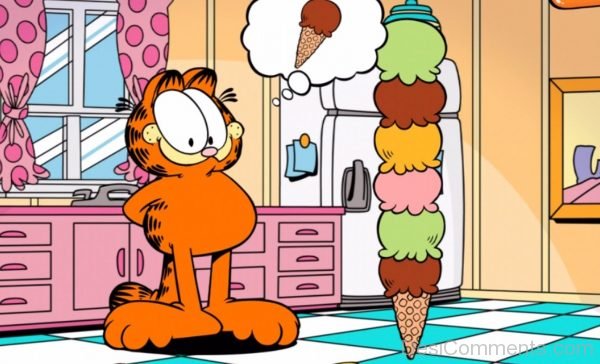 Garfield Looking Ice Cream
