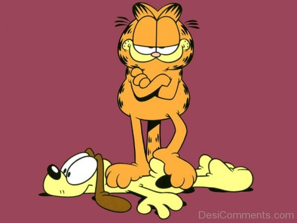 Garfield Standing On Friend